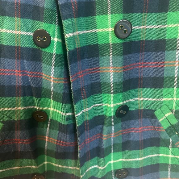 Rataella Green, Blue & White Plaid Blazer Jacket-Small - Picture 2 of 5